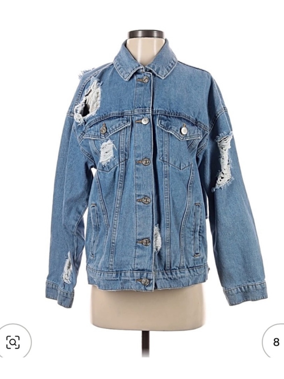 Forever 21 Light Blue Distressed Denim Jacket
